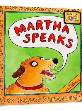 玛莎说话啦英文原版绘本 Martha Speaks 儿童教育启蒙绘本平装英语启蒙早教 4~7岁 Houghton Mifflin Harcourt出版 Susan Meddaugh