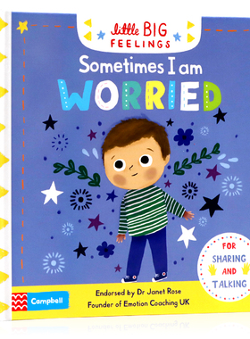 有时我很担心 英文原版绘本 Little Big Feelings Sometimes I Am Worried 儿童情绪管理情商培养精装纸板机关翻翻操作书亲子互动