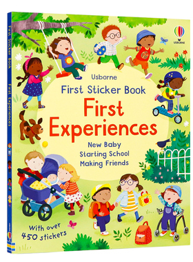 Usborne出品第一个贴纸书第一次体验英文原版绘本First Sticker Book First Experiences尤斯伯恩0-6岁幼儿宝宝趣味益智启蒙贴纸书