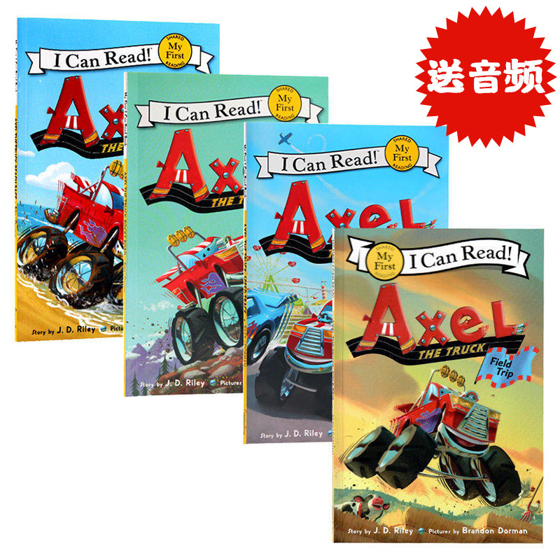 My Frist I Can Read入门级分级阅读4册套装 英文原版 Axel the Truck 幼儿童英语阅读故事课外读物小卡车阿克塞尔J. D. Riley