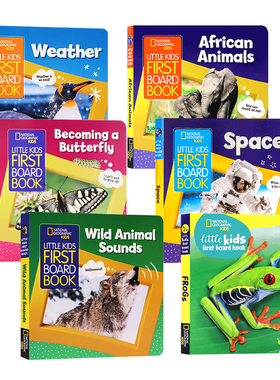 美国国家地理 英文原版绘本 National Geographic Kids Little Kids First Board book 动物6册纸板书 2-3岁儿童科普百科 耐撕耐翻