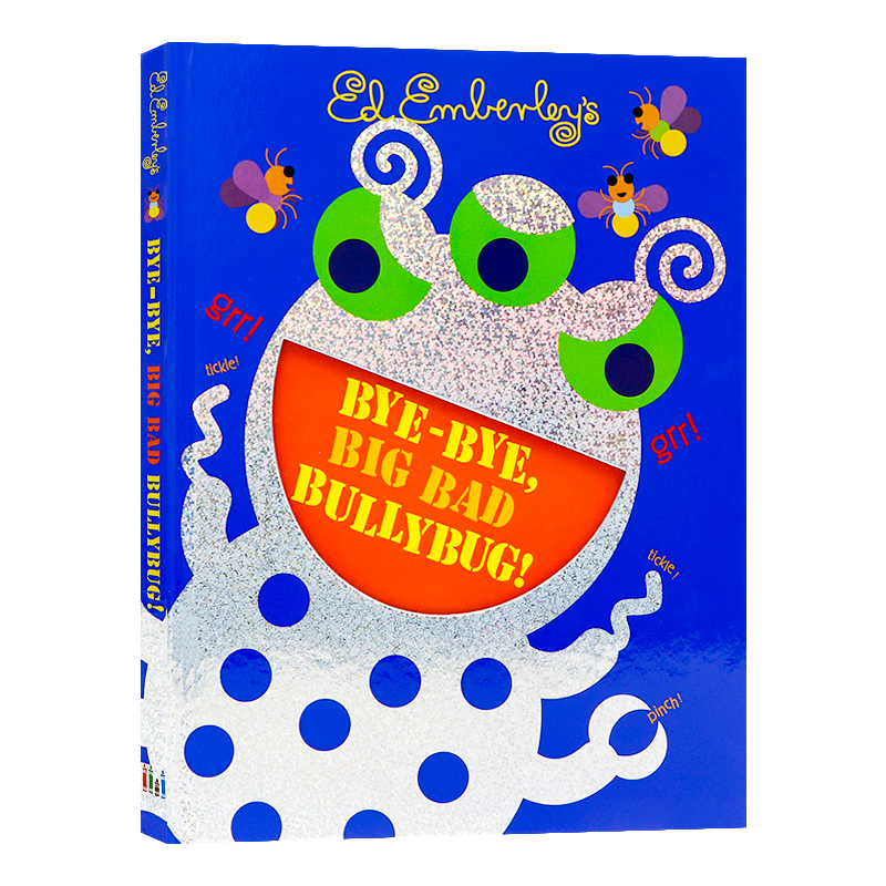 英文原版绘本 Bye-Bye Big Bad Bullybug 创意打倒大坏虫 再见大坏虫 精装洞洞书  走开大绿怪 姐妹篇 Go Away Big Green Monster