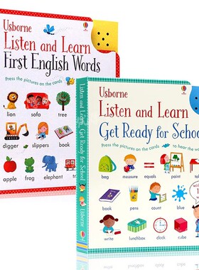 英文原版绘本 Usborne点读书英语单词发声书Listen and Learn English Words/Get Ready for School儿童低幼启蒙认知书幼儿早教