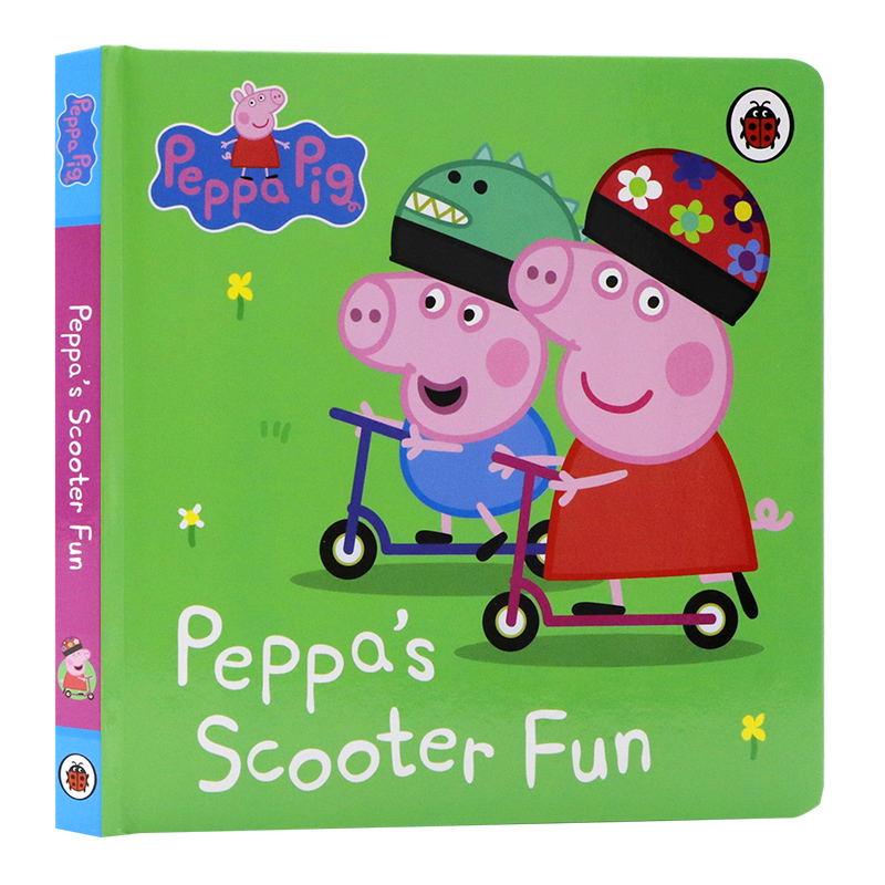 佩奇骑滑板车英文原版绘本