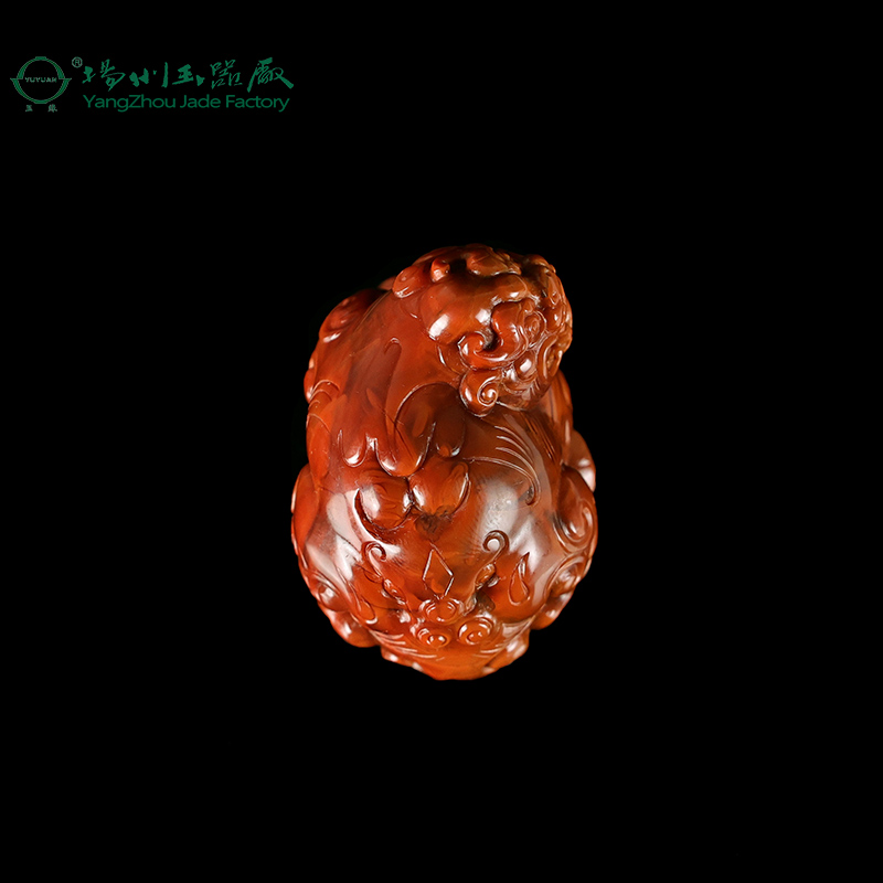 玉缘扬州玉器厂四川凉山南红貔貅吊坠玉质细腻颜色艳丽男女配绳