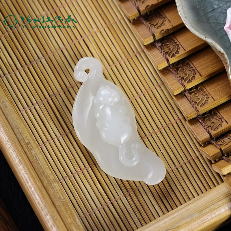 玉缘天然和田玉新疆白玉籽料挂件一夜封侯挂件白度好油性佳送礼
