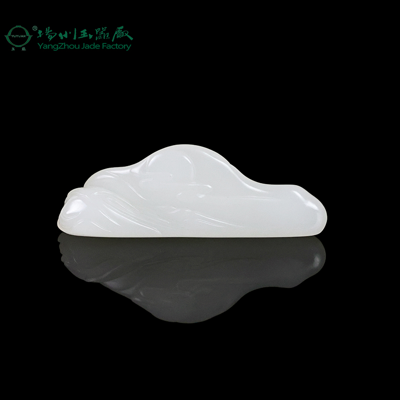 玉缘和田玉青海白玉笔架笔搁玉质细腻白度好油润精致商务礼仪大师