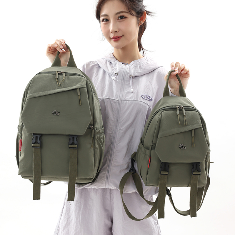 多用双肩包女2025新款尼龙布休闲百搭户外旅游通勤小背包斜挎胸包