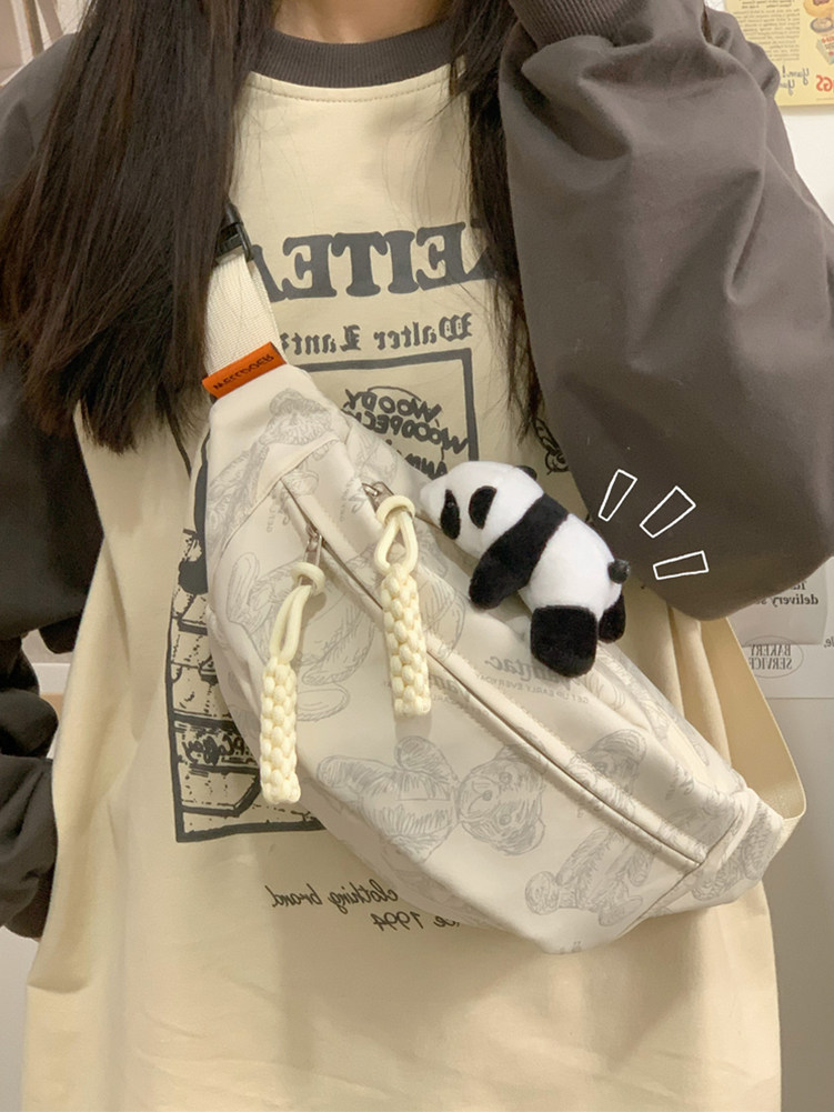 帆布休闲包包女2023新款潮斜挎包少女夏运动胸包小众百搭ins腰包,箱包皮具/热销女包/男包,胸包,淘宝优惠券,粉丝福利购,淘宝优惠卷