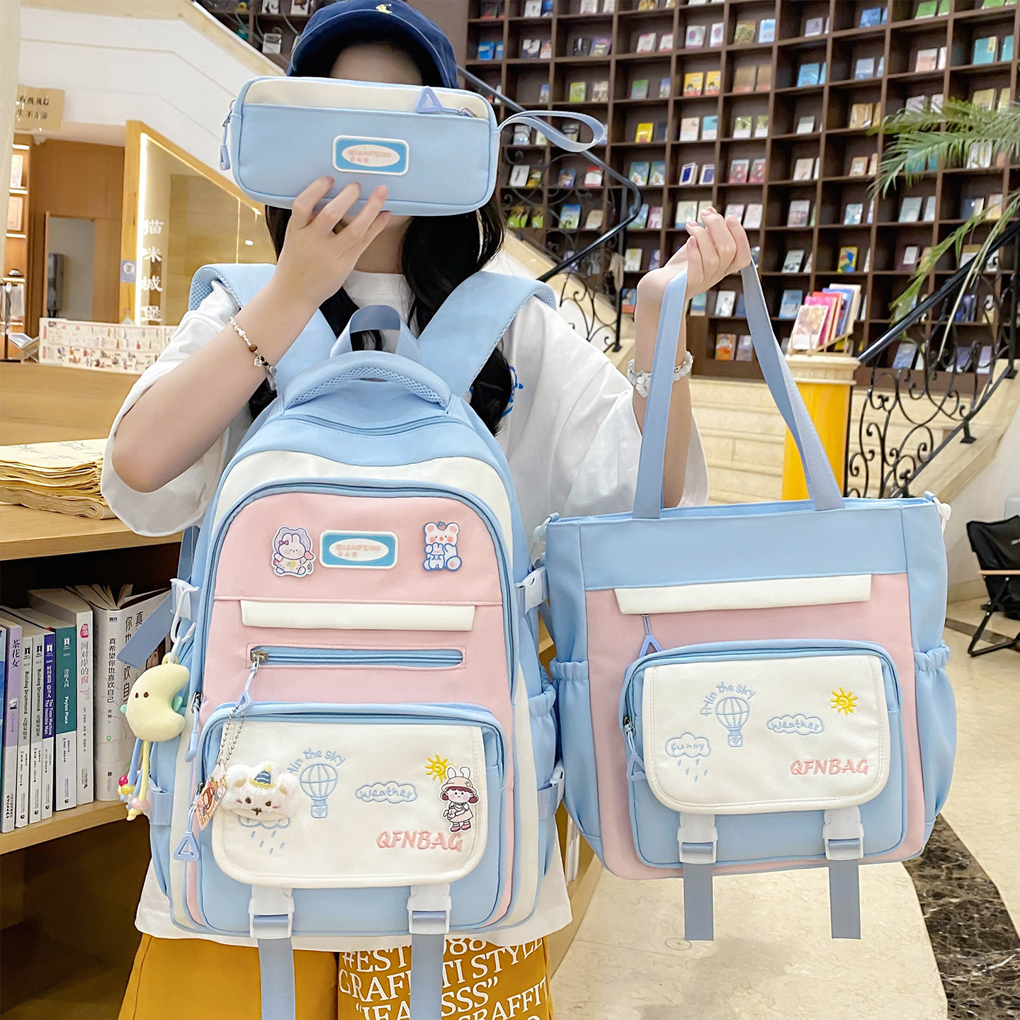 书包女初中生高颜值大容量小学生三到六年级高中生背包双肩包