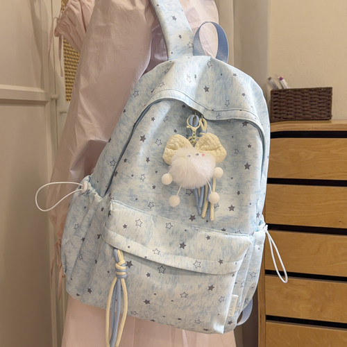 韩系ins可爱卡通星星书包女初中