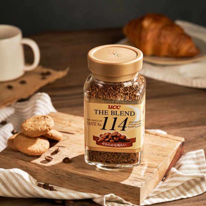 日本进口 ucc咖啡优希西无蔗糖速溶即溶纯黑咖啡粉114瓶装90克