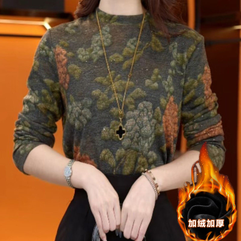 双面德绒打底衫女士2025年秋冬新款加绒加厚今年流行爆款内搭上衣