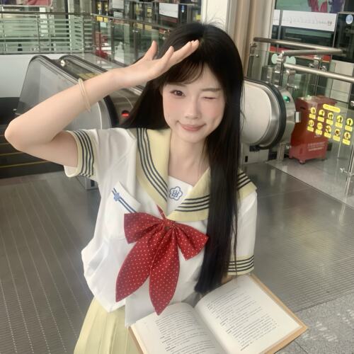 实拍 午后柠檬挞水玉夏服水手服jk制服学院风套装女装