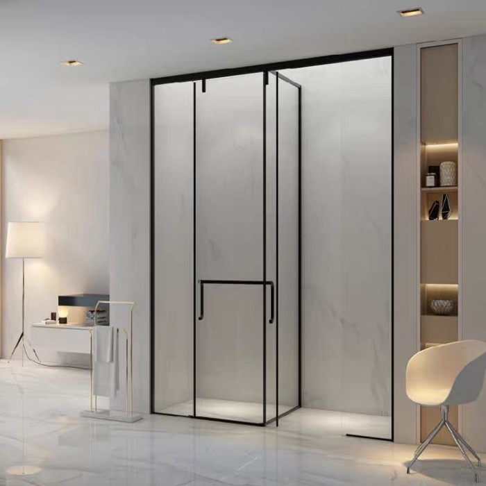 极窄边框定制厕所卫生间干湿分区移门隔断屏风整体钢化玻璃淋浴房