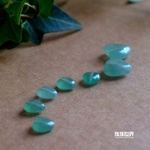 珠珠世界diy手工串珠配件心形东陵玉散珠发簪耳环手链材料配件