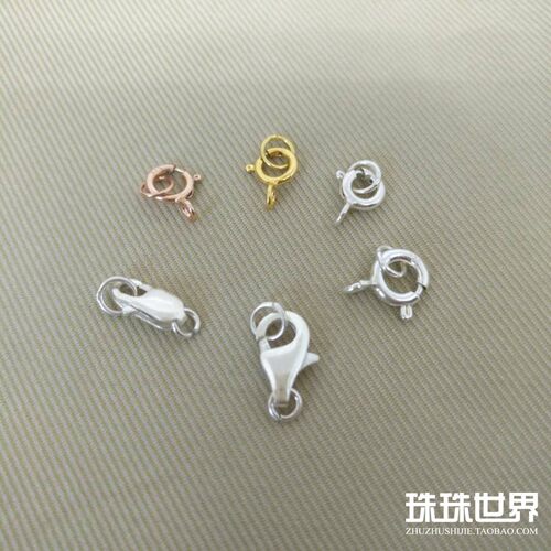 diy散珠纯银弹簧扣开口圈