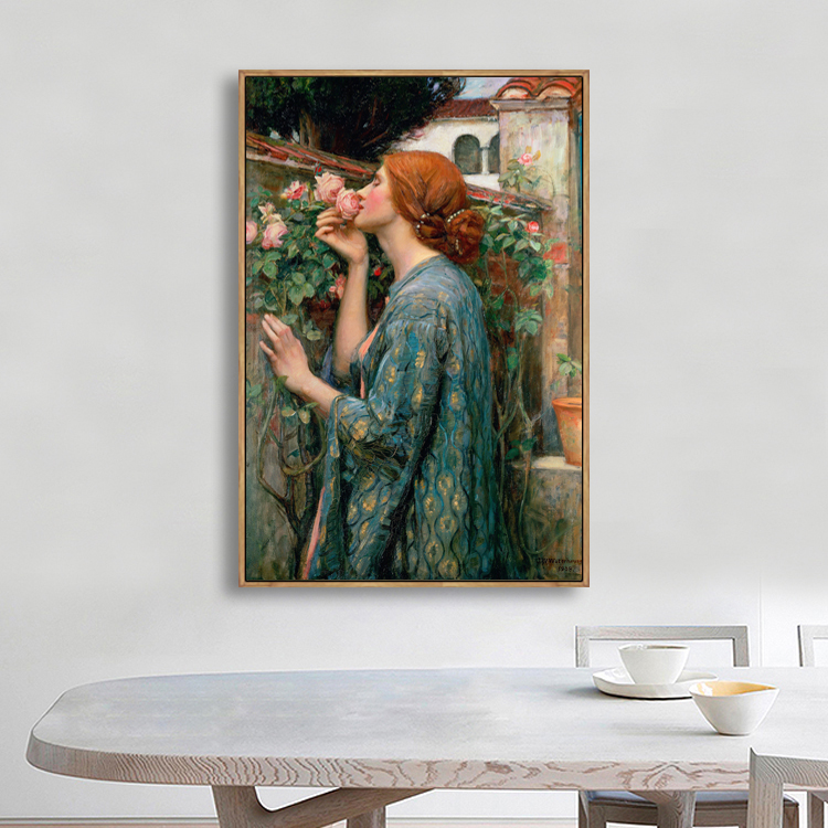 沃特豪斯少女古典人物名画装饰画客厅卧室床头挂画酒店玄关壁画