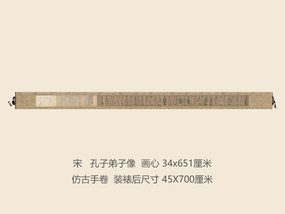 宋孔子弟子像卷人物画仿古画名画复制品古代国画手卷礼品名人字画