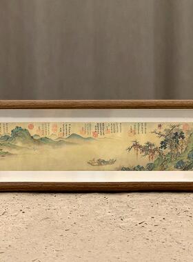 元盛懋江枫秋艇图字画摆台画挂画办公室国画横幅山水画禅意礼物