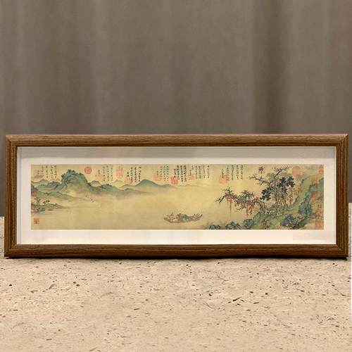 元盛懋江枫秋艇图字画摆台画挂画