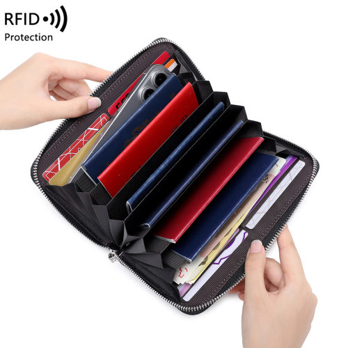 top-grain large capacity genuine leather passport holder
