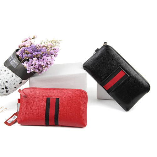 Top-grain leather wallet feminine large capacity  clutch bag