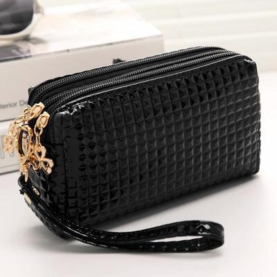 three-layer bag zipper case lady coin holder handbag wallet