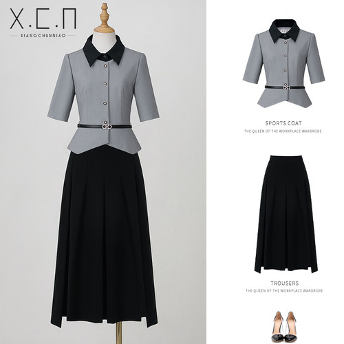 夏季气质前台接待西服正装工作服