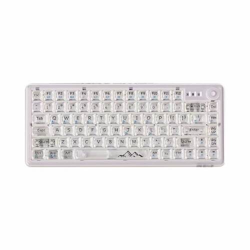 EWEADN/前行者 V82 三模 机械键盘PC高透键帽麻将音办公白色透明