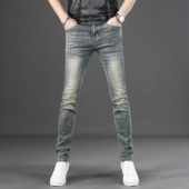 裤 高端复古蓝牛仔裤 子 小脚2025新款 潮牌休闲弹力百搭男士 男款 修身