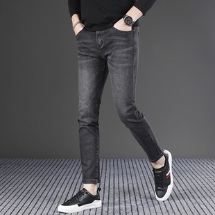 黑灰色韩版 潮流修身 小脚男士 春夏季 子休闲9分裤 男款 裤 九分牛仔裤