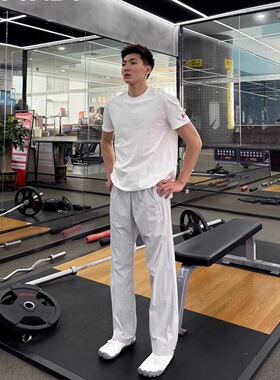 FOCABO激光打孔透气凉感速干lu家直筒长裤运动弹力户外拉链休闲裤