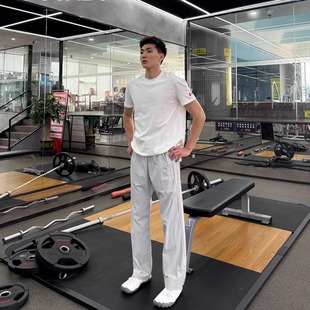 FOCABO激光打孔透气凉感速干lu家直筒长裤 运动弹力户外拉链休闲裤