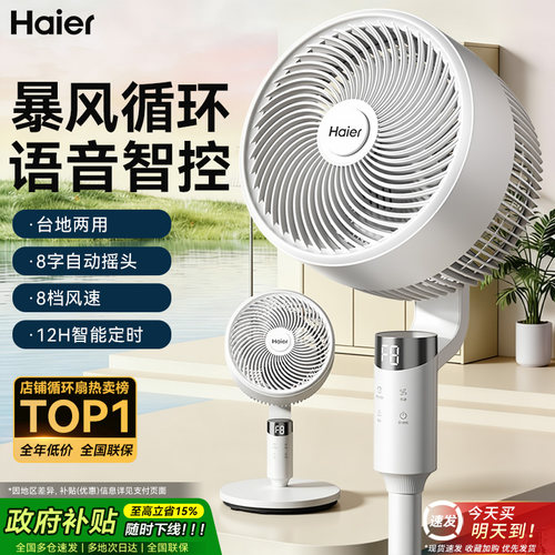 语音空气循环扇海尔大风力