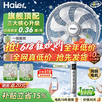 海尔直流变频电风扇落地扇一级