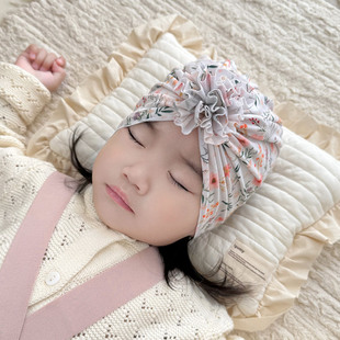 婴儿帽子春秋ins莫代尔小月龄初生新生儿男女宝宝护囟门胎帽冬季