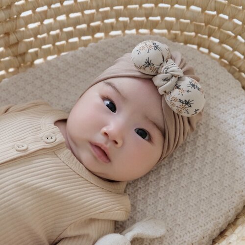 婴儿帽子夏季薄款莫代尔可爱碎花初生新生儿小月龄宝宝护囟门胎帽