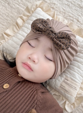 婴儿帽子秋冬莫代尔保暖可爱蝴蝶结护囟门小月龄女宝宝新生儿胎帽
