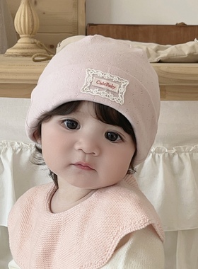 婴儿帽子秋冬季全棉针织保暖儿童套头帽新生儿小月龄男女宝宝胎帽