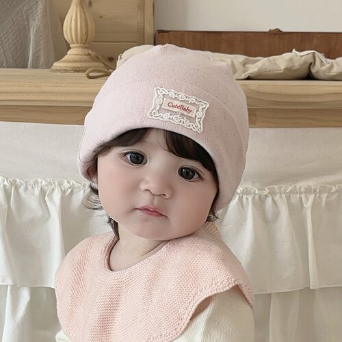 婴儿帽子春秋季全棉针织保暖儿童套头帽新生儿小月龄男女宝宝胎帽
