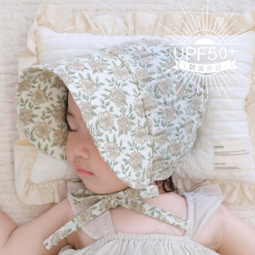 小碎花可调节纯棉防晒大檐遮阳帽