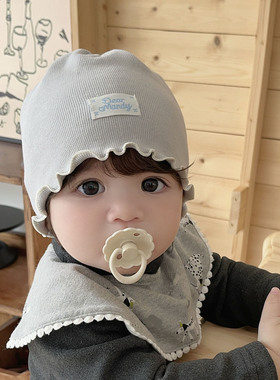 婴儿帽子春秋藏麻羊绒保暖护囟门小月龄男女宝宝初生新生儿胎帽冬