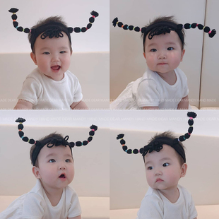 婴儿发带新年假发辫子韩国公主婴幼儿百天周岁新生儿宝宝发饰头饰