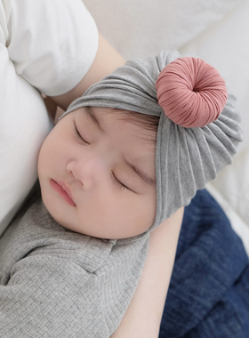 婴儿帽子春秋莫代尔儿童小月龄男女宝宝初生新生儿可爱超萌胎帽冬