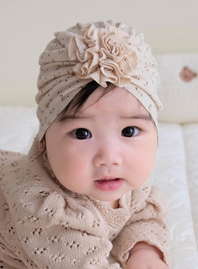 婴儿帽子春秋薄款可爱小碎花初生新生儿护囟门女宝宝无骨胎帽冬季