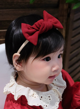 ins蝴蝶结婴儿发带不勒头百天周岁新年新生儿婴幼儿宝宝头花发饰