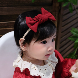ins蝴蝶结婴儿发带不勒头百天周岁新年新生儿婴幼儿宝宝头花发饰