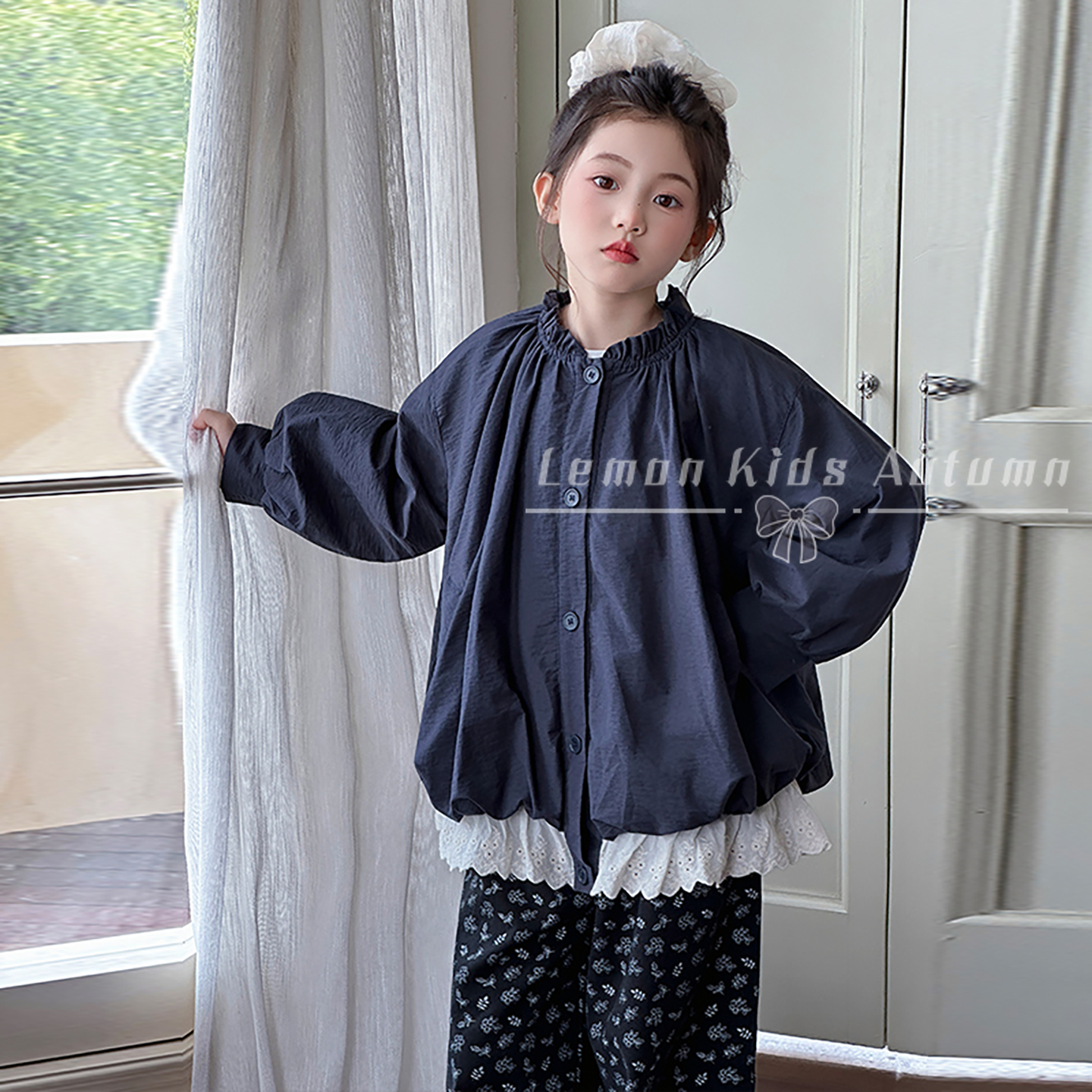 女童外套超好看花苞开衫夹克上衣