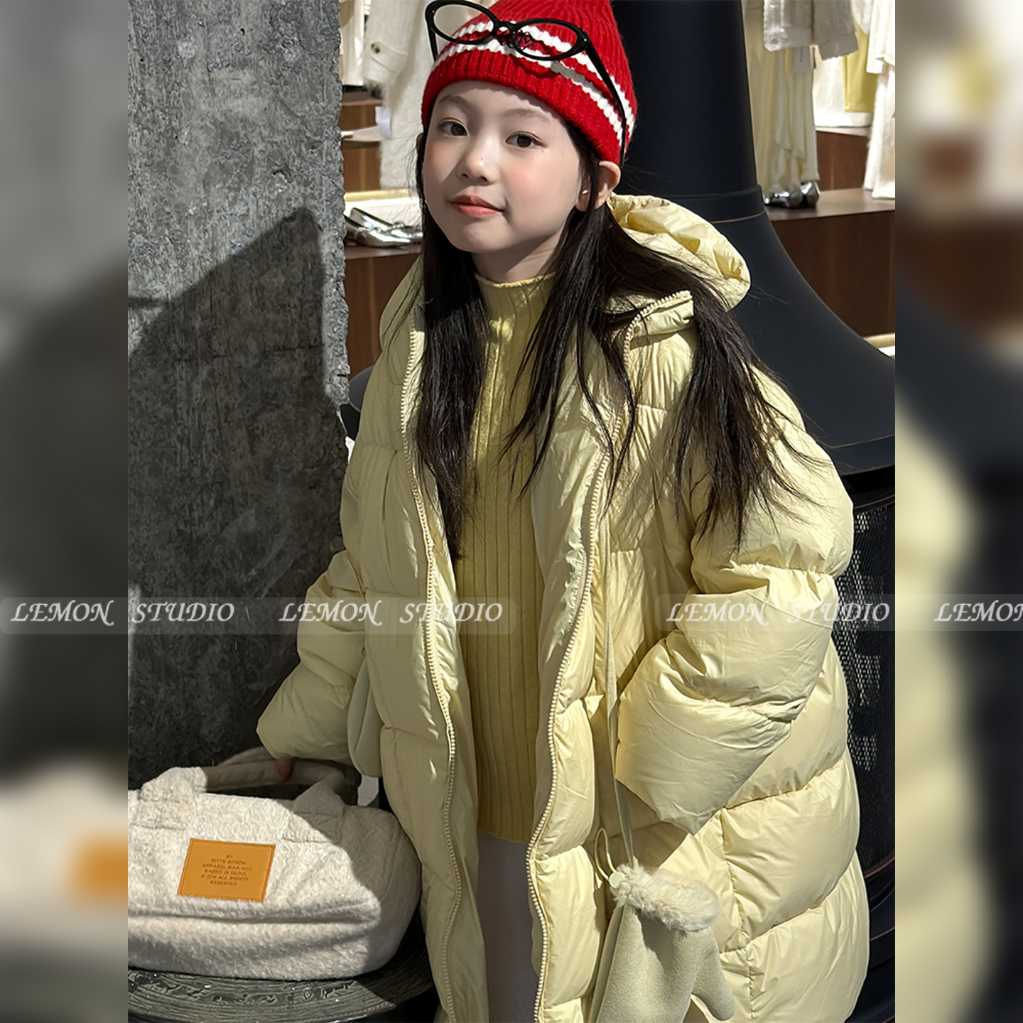 女童高颜值羽绒服过膝长款白鸭绒